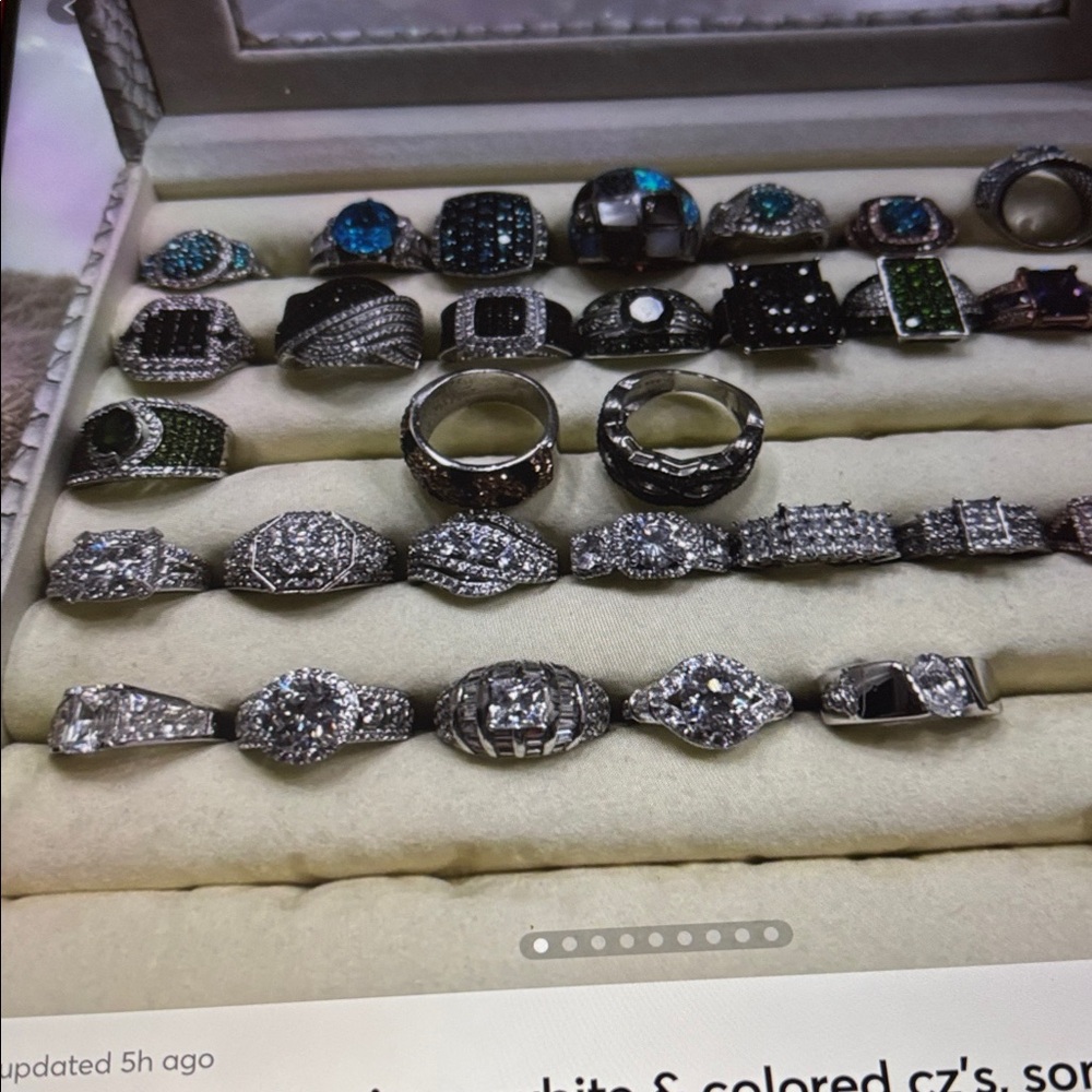 Ladies sz 5 misc rings, white & colored czs, some real, JTV
